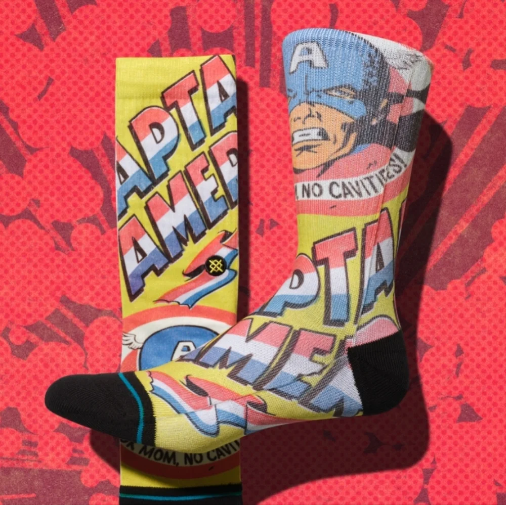 NWT Boy's Captain America No Cavities Stance Graphic Socks